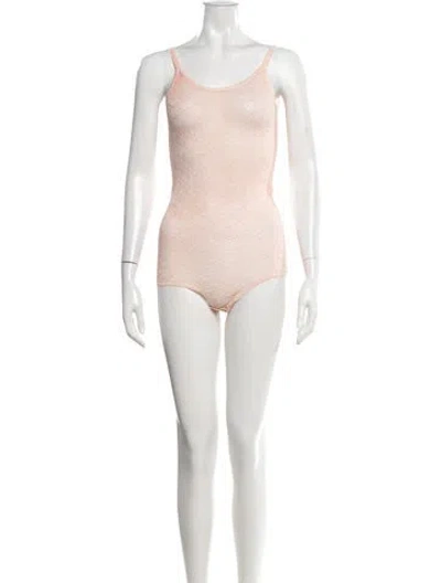 Pre-owned Ulla Johnson Patterned Scoop Neck Bodysuit In Pink