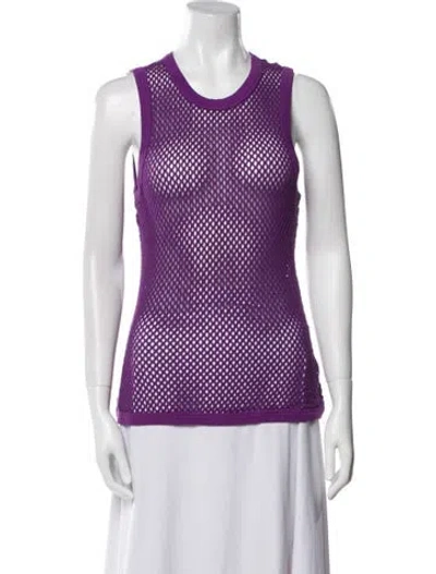 Pre-owned Ulla Johnson Patterned Scoop Neck Top In Purple