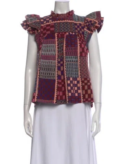 Pre-owned Ulla Johnson Patterned Sleeveless Top In Brown