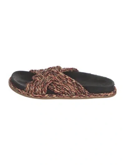 Pre-owned Ulla Johnson Patterned Slides In Neutrals