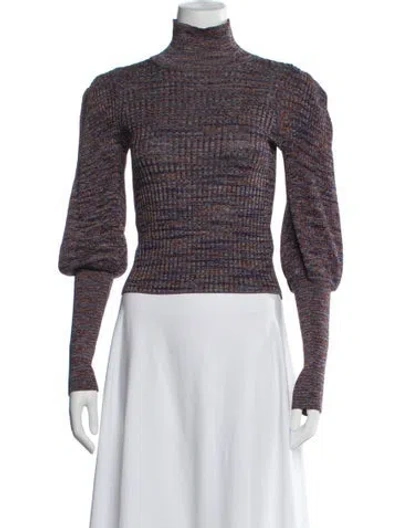 Pre-owned Ulla Johnson Patterned Turtleneck Sweater In Brown