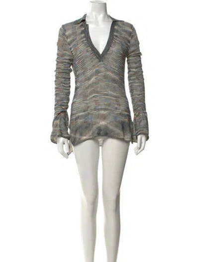 Pre-owned Ulla Johnson Patterned V-neck Sweater In Multi