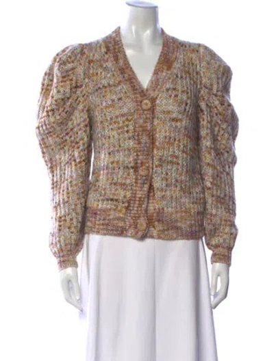 Pre-owned Ulla Johnson Patterned V-neck Sweater In Neutrals