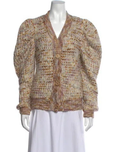 Pre-owned Ulla Johnson Patterned V-neck Sweater In Neutrals