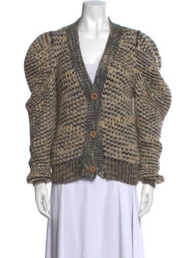 Pre-owned Ulla Johnson Patterned V-neck Sweater In Neutrals