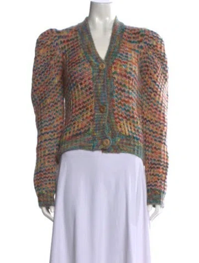 Pre-owned Ulla Johnson Patterned V-neck Sweater In Pink