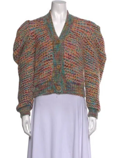 Pre-owned Ulla Johnson Patterned V-neck Sweater In Pink
