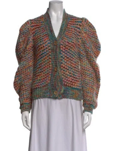 Pre-owned Ulla Johnson Patterned V-neck Sweater In Pink