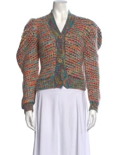 Pre-owned Ulla Johnson Patterned V-neck Sweater In Pink