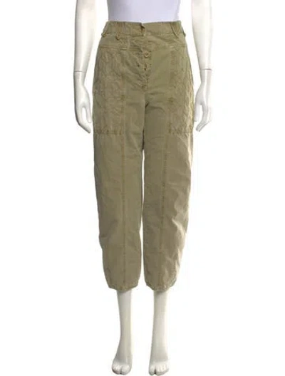 Pre-owned Ulla Johnson Patterned Wide Leg Pants In Green