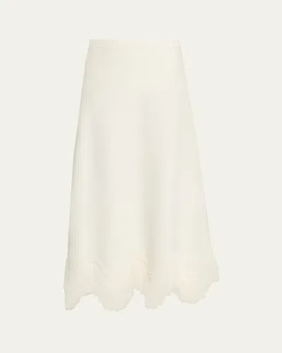 Ulla Johnson Paulina Knit Fringe Midi Skirt In White