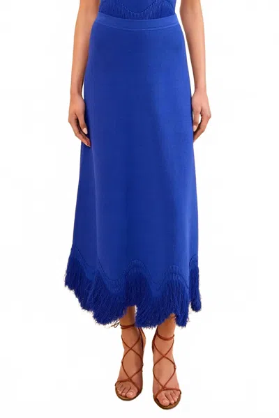 Ulla Johnson Paulina Knit Midi Skirt In Cobalt In Blue