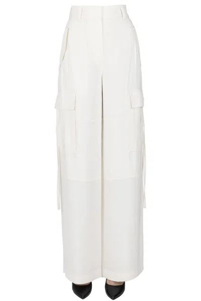 Ulla Johnson Pax Crepè Cargo Trousers In White