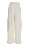 Ulla Johnson Pax Satin Back Crepe Pants In Ivory