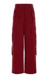 Ulla Johnson Pax Satin Back Crepe Pants In Red
