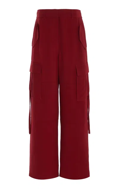Ulla Johnson Pax Satin Back Crepe Pants In Red