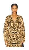 Ulla Johnson Payton Metallic Tiger Jacquard Cardigan In Brown
