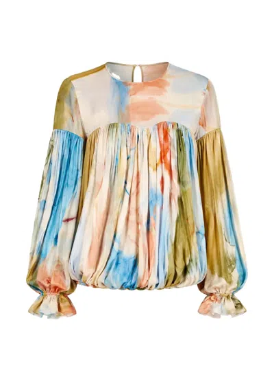 Ulla Johnson Pearl Pleated Blouse In Multi
