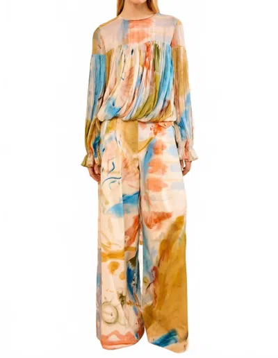 Ulla Johnson Pearl Silk Blouse In Western Dream In Multi