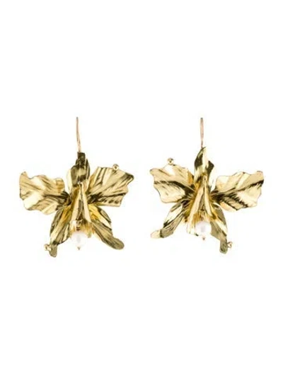 Pre-owned Ulla Johnson Pearl Yasmin Drop Earrings In Multi