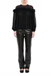 Ulla Johnson Peggy Silk Georgette Blouse In Noir In Black