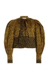 Ulla Johnson Perrine Silk Cropped Jacket In Animal