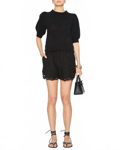 Ulla Johnson Pia Elbow-length Top In Noir In Black