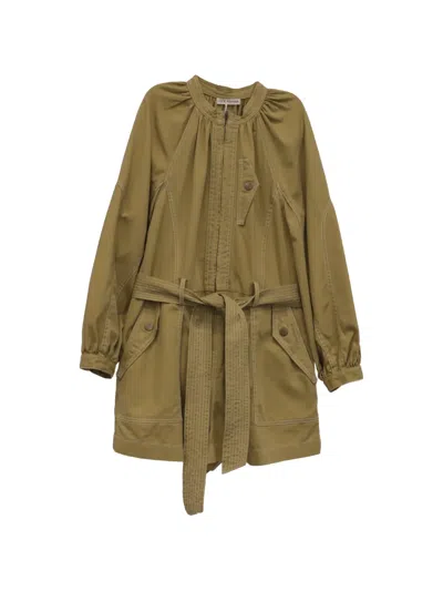 Pre-owned Ulla Johnson Piper Tie-waist Dress In Neutral