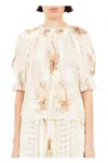 Ulla Johnson Pippa Floral-print Silk-blend Crepon Jacquard Blouse In Multi