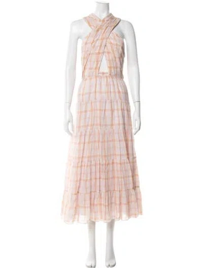Pre-owned Ulla Johnson Plaid Print Long Dress In Multi