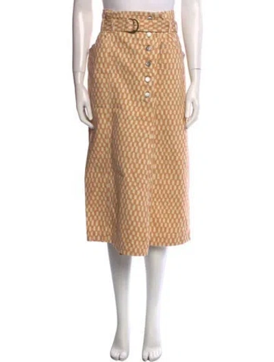 Pre-owned Ulla Johnson Plaid Print Midi Length Skirt In Neutral