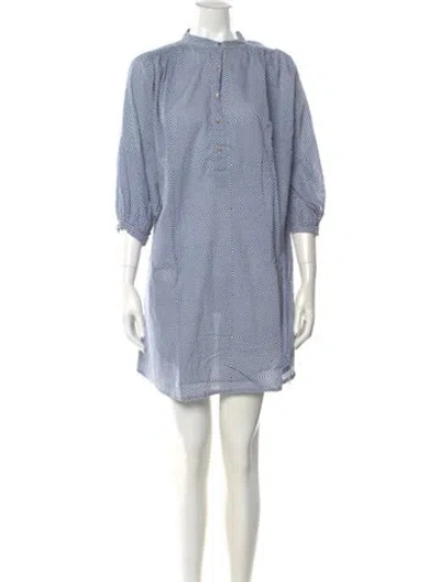 Pre-owned Ulla Johnson Plaid Print Mini Dress In Blue