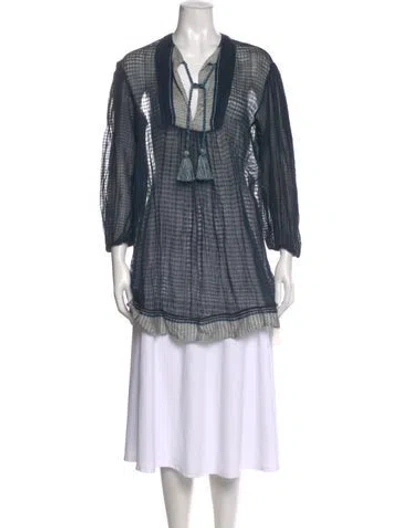 Pre-owned Ulla Johnson Plaid Print Mini Dress In Blue