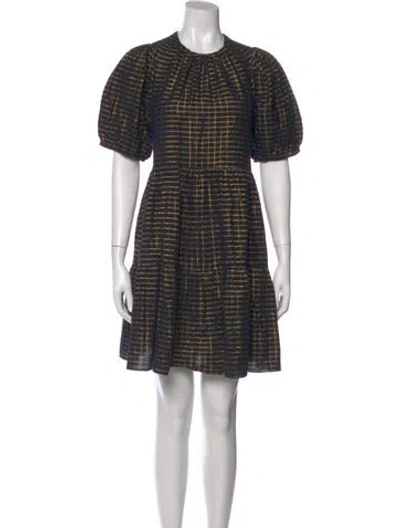 Pre-owned Ulla Johnson Plaid Print Mini Dress W/ Tags In Multi