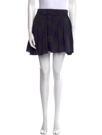 Pre-owned Ulla Johnson Plaid Print Mini Skirt In Blue