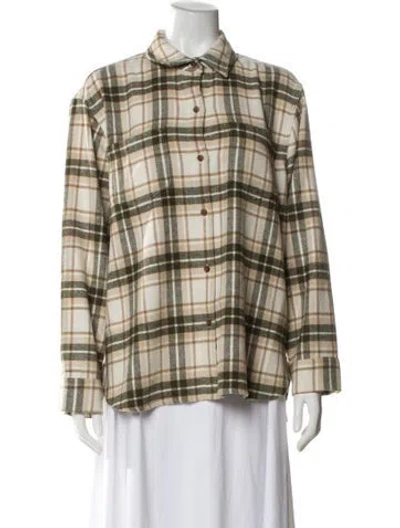 Pre-owned Ulla Johnson Plaid Print Mock Neck Sweater In Neutral