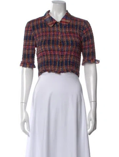 Pre-owned Ulla Johnson Plaid Print Sweater In Blue