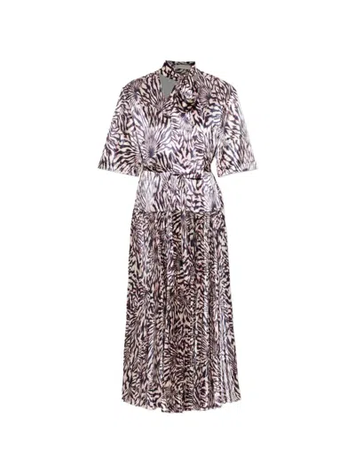 Ulla Johnson Pleated Abstract-print Midi Dress In Multi