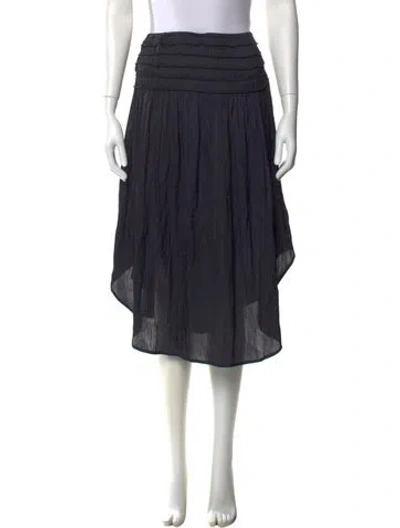 Pre-owned Ulla Johnson Pleated Accents Knee-length Skirt In Blue