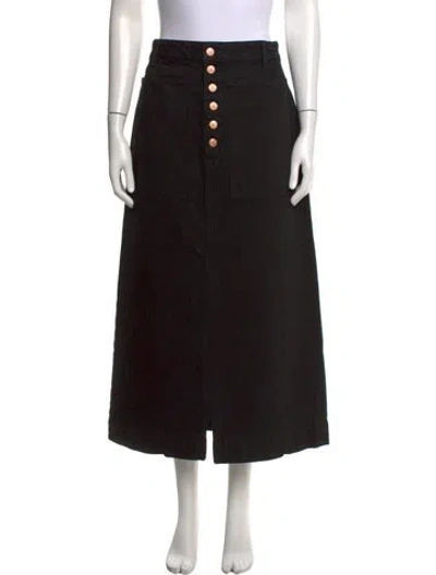Pre-owned Ulla Johnson Pleated Accents Long Skirt In Black