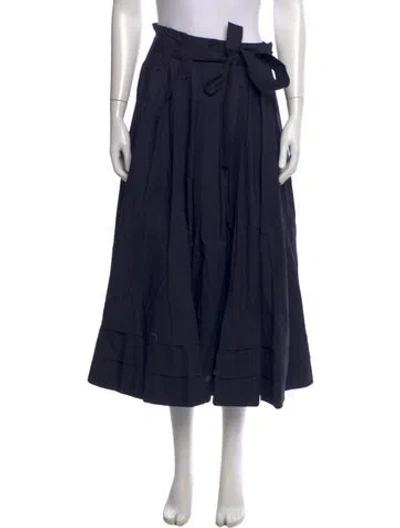 Pre-owned Ulla Johnson Pleated Accents Long Skirt In Blue