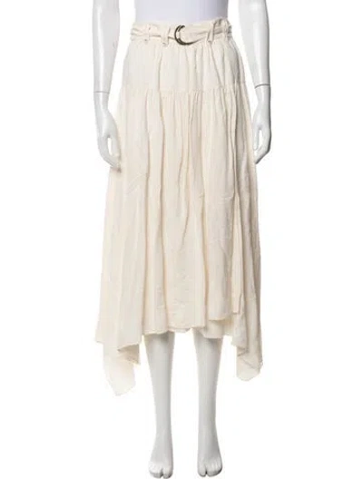 Pre-owned Ulla Johnson Pleated Accents Long Skirt In Neutrals