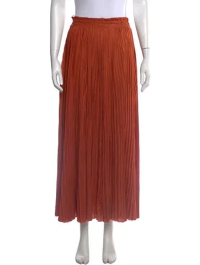Pre-owned Ulla Johnson Pleated Accents Long Skirt W/ Tags In Orange