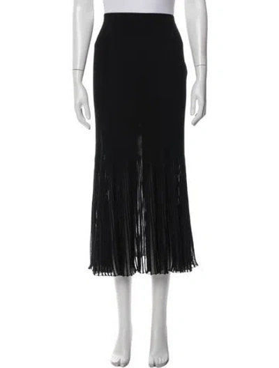 Pre-owned Ulla Johnson Pleated Accents Midi Length Skirt In Black