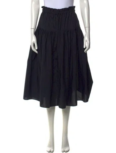 Pre-owned Ulla Johnson Pleated Accents Midi Length Skirt In Black