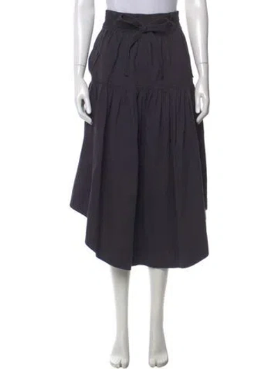 Pre-owned Ulla Johnson Pleated Accents Midi Length Skirt In Blue