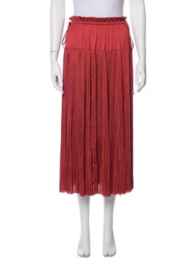 Pre-owned Ulla Johnson Pleated Accents Midi Length Skirt In Brown