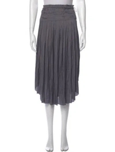 Pre-owned Ulla Johnson Pleated Accents Midi Length Skirt In Gray