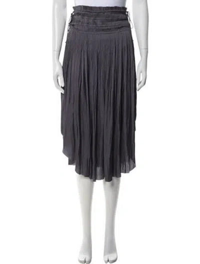 Pre-owned Ulla Johnson Pleated Accents Midi Length Skirt In Gray