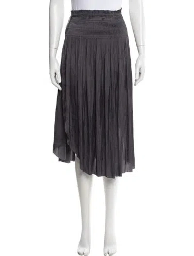Pre-owned Ulla Johnson Pleated Accents Midi Length Skirt In Gray